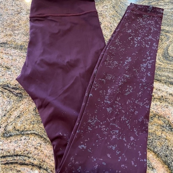 LULULEMON Speed Wunder Under Leggings Size 4 Burgundy Sculpting Full-Length Pant - Picture 5 of 11